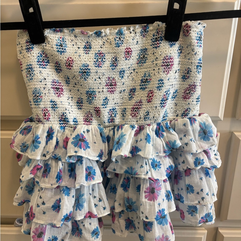 LoveShackFancy Floral Ruffle Mini Skirt